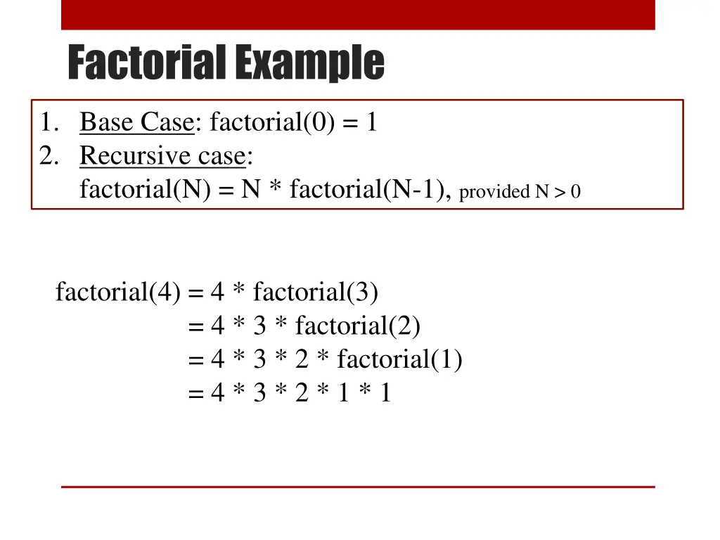 factorial example