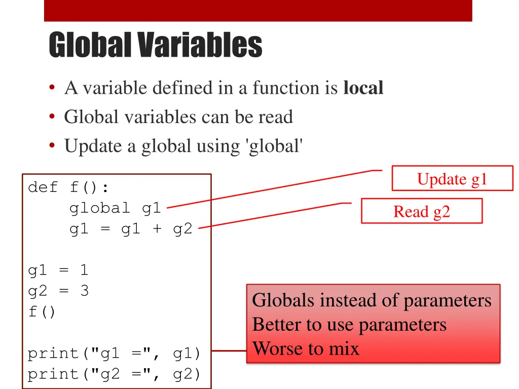 global variables
