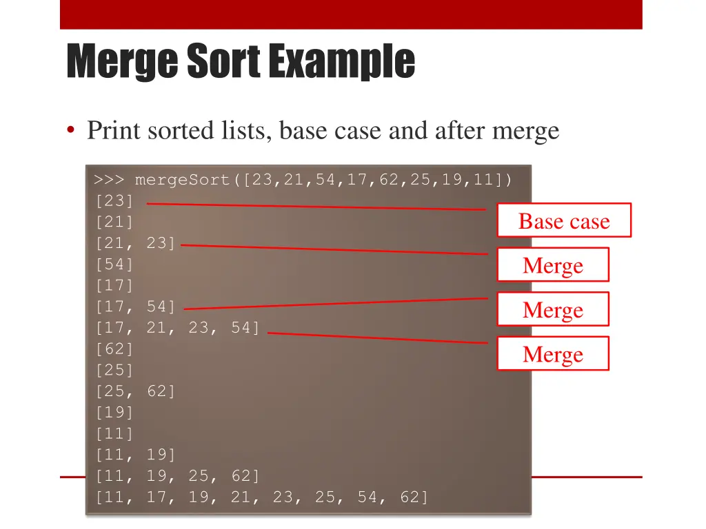 merge sort example