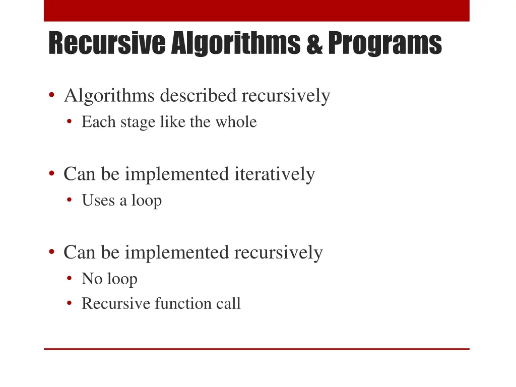 recursive algorithms programs