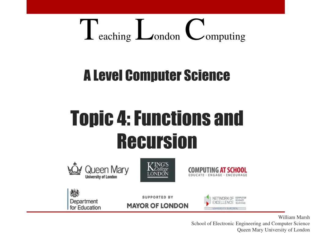 t eaching l ondon c omputing