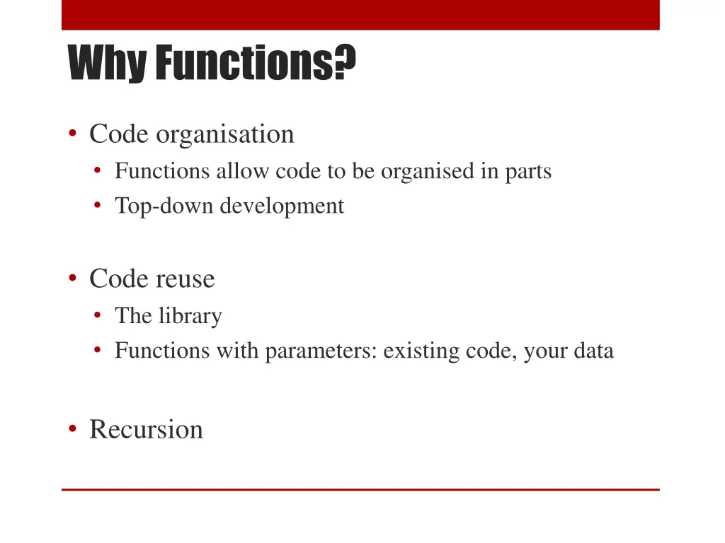 why functions