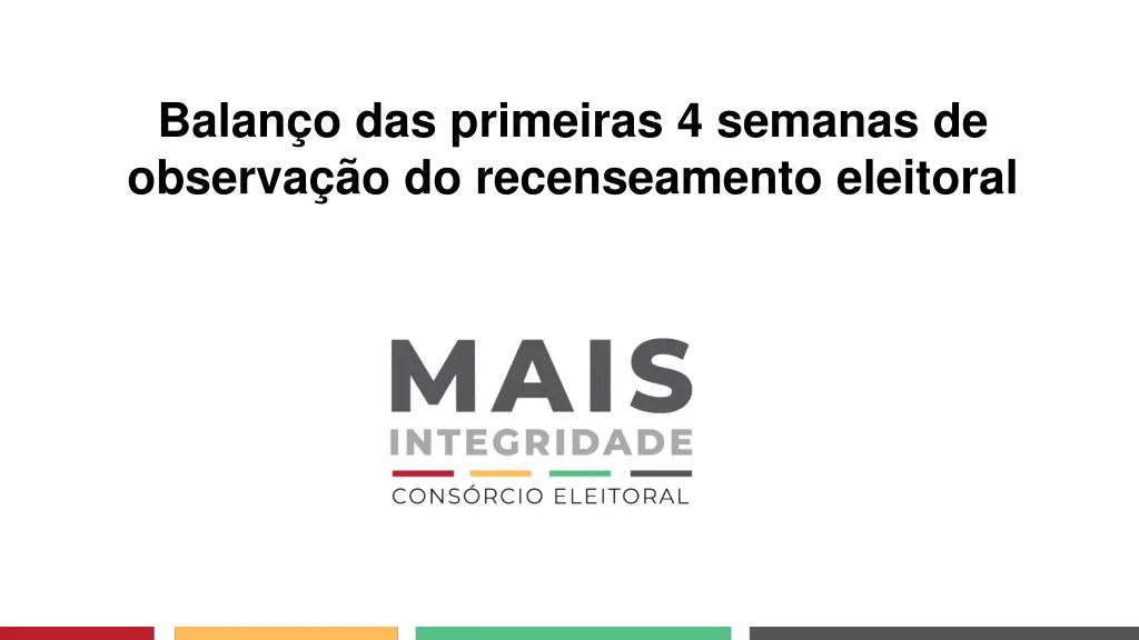balan o das primeiras 4 semanas de observa