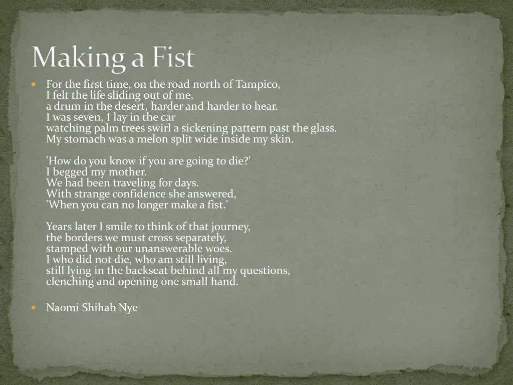 making a fist