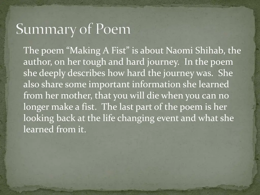 summary of poem