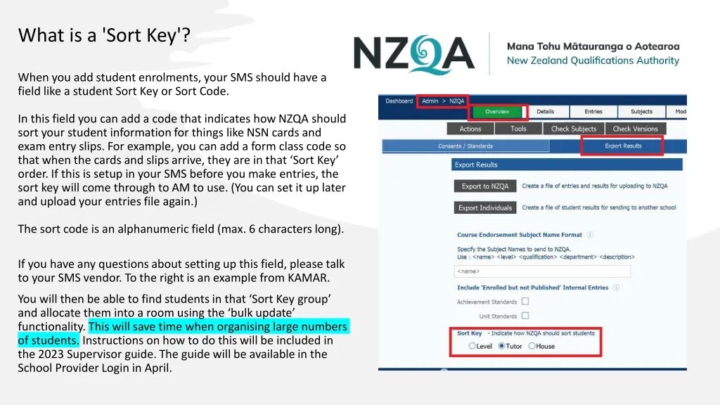 what is a sort key