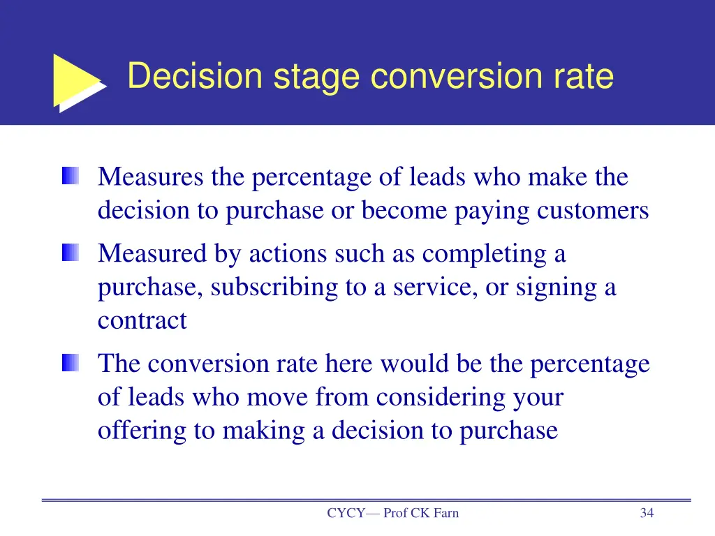 decision stage conversion rate
