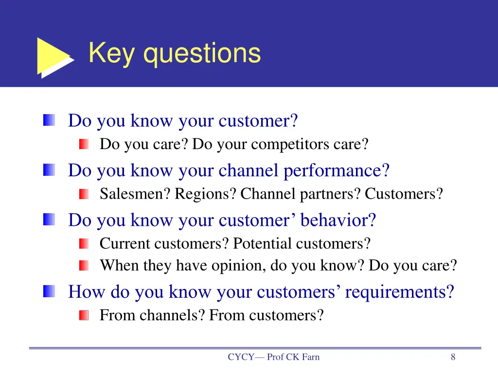 key questions
