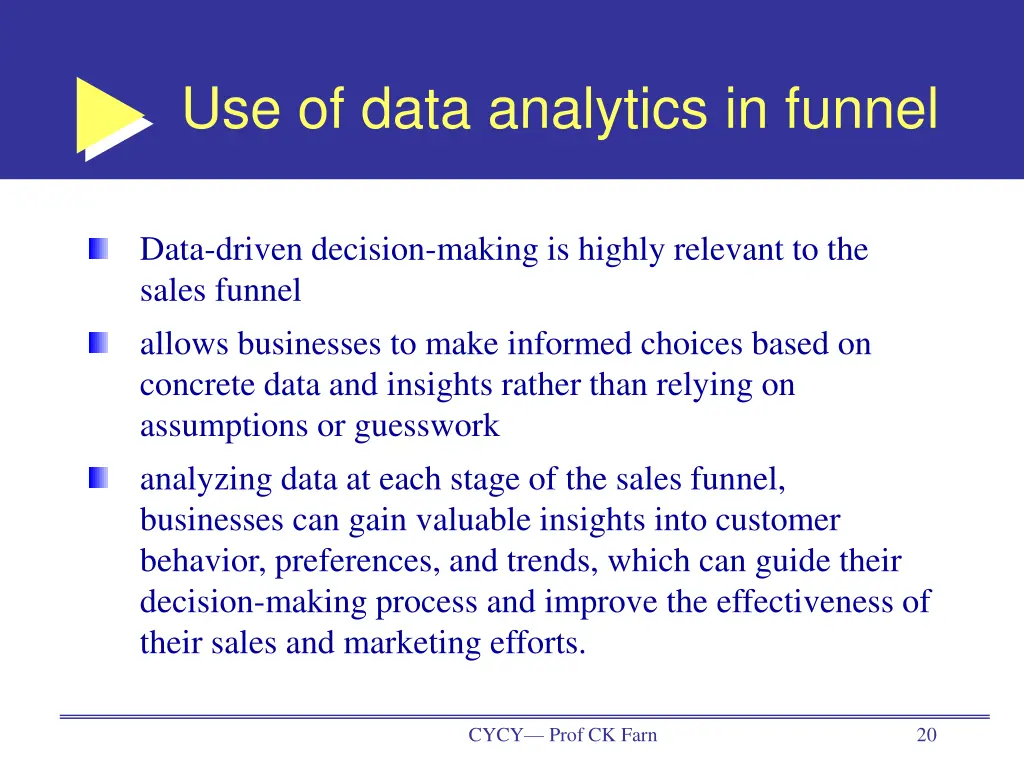 use of data analytics in funnel