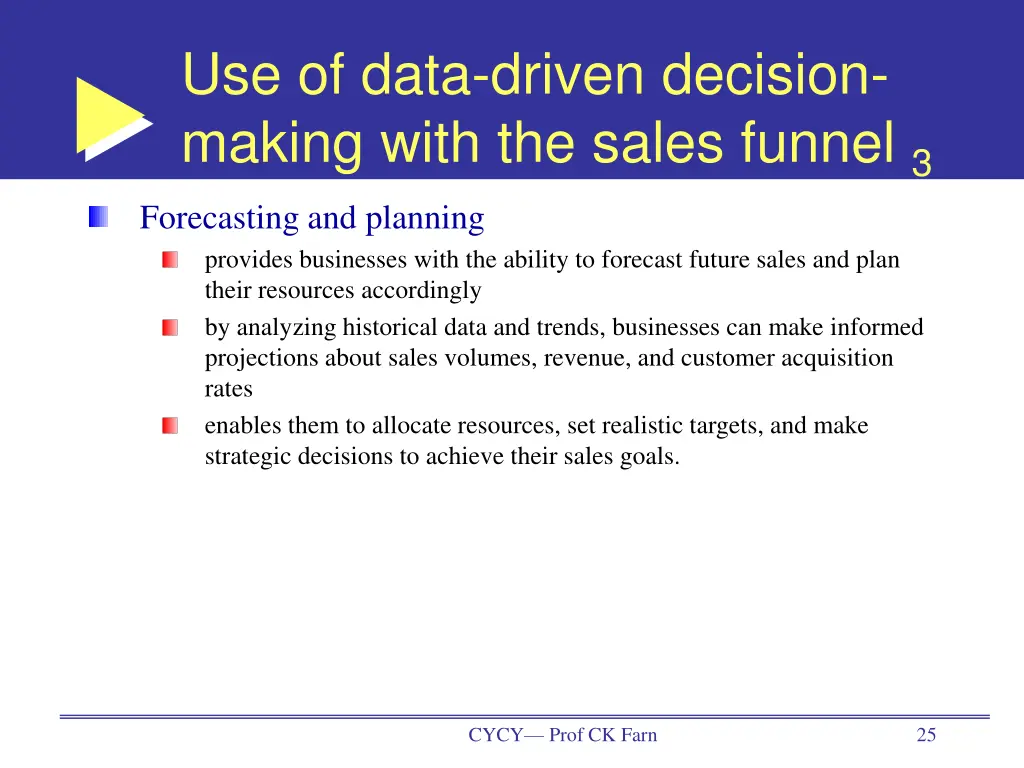 use of data driven decision making with the sales 2