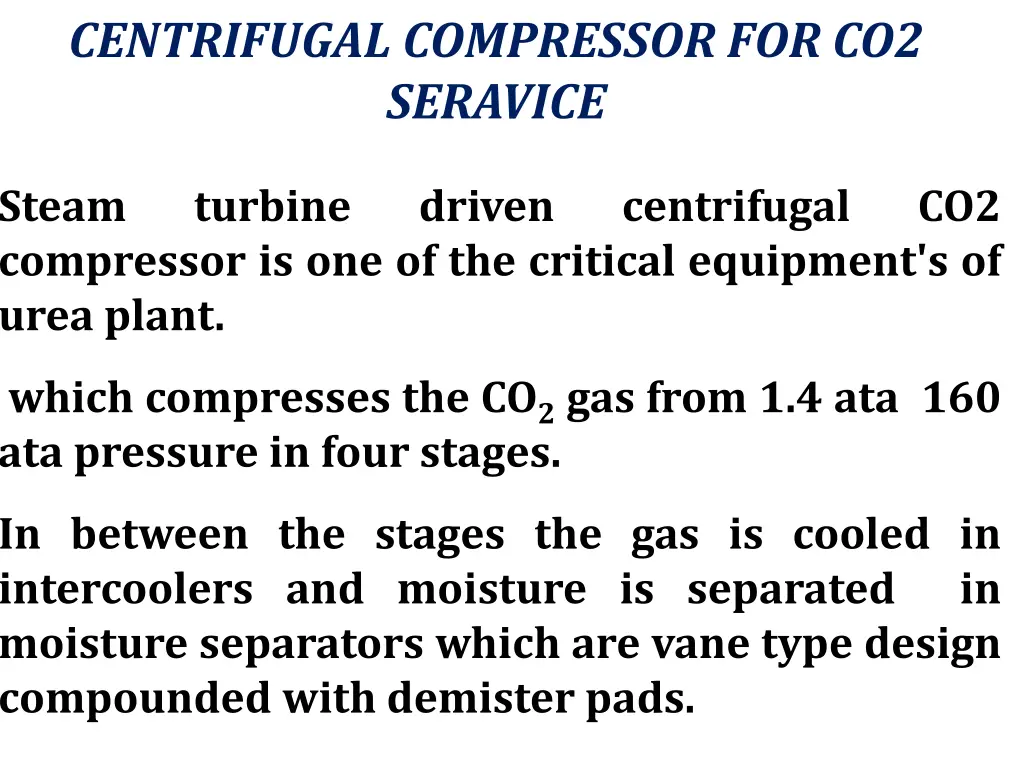 centrifugal compressor for co2 seravice