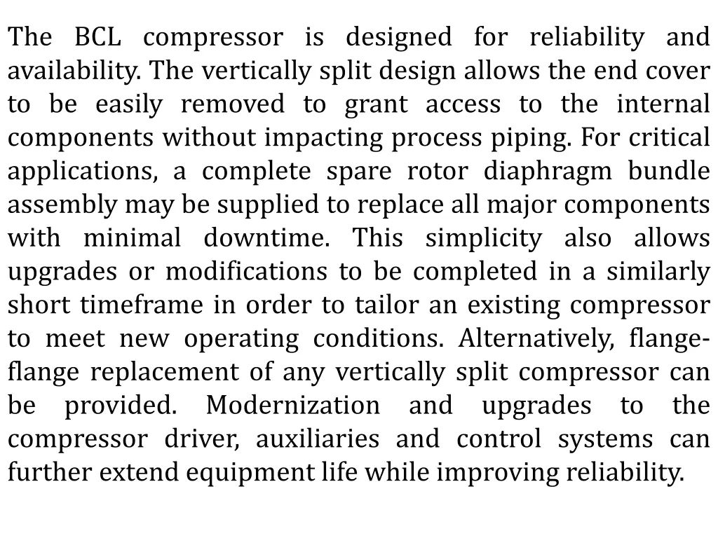 the bcl compressor is designed for reliability