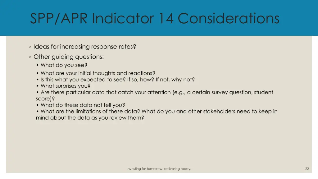 spp apr indicator 14 considerations