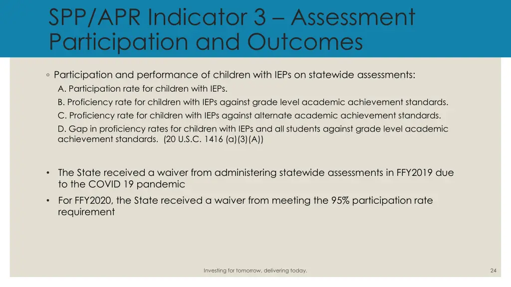 spp apr indicator 3 assessment participation