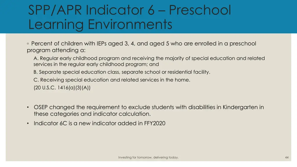 spp apr indicator 6 preschool learning