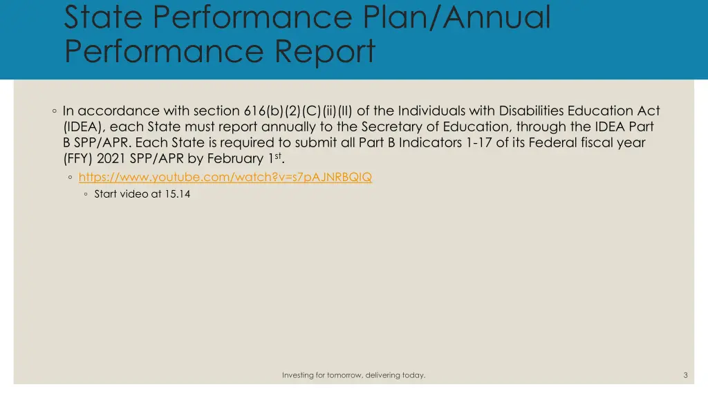 state performance plan annual performance report