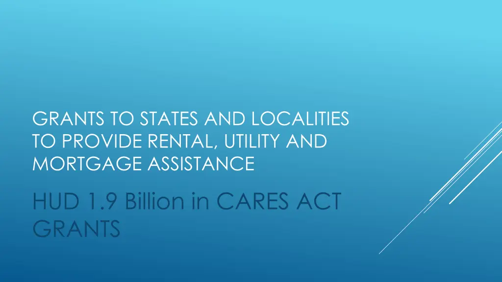 grants to states and localities to provide rental