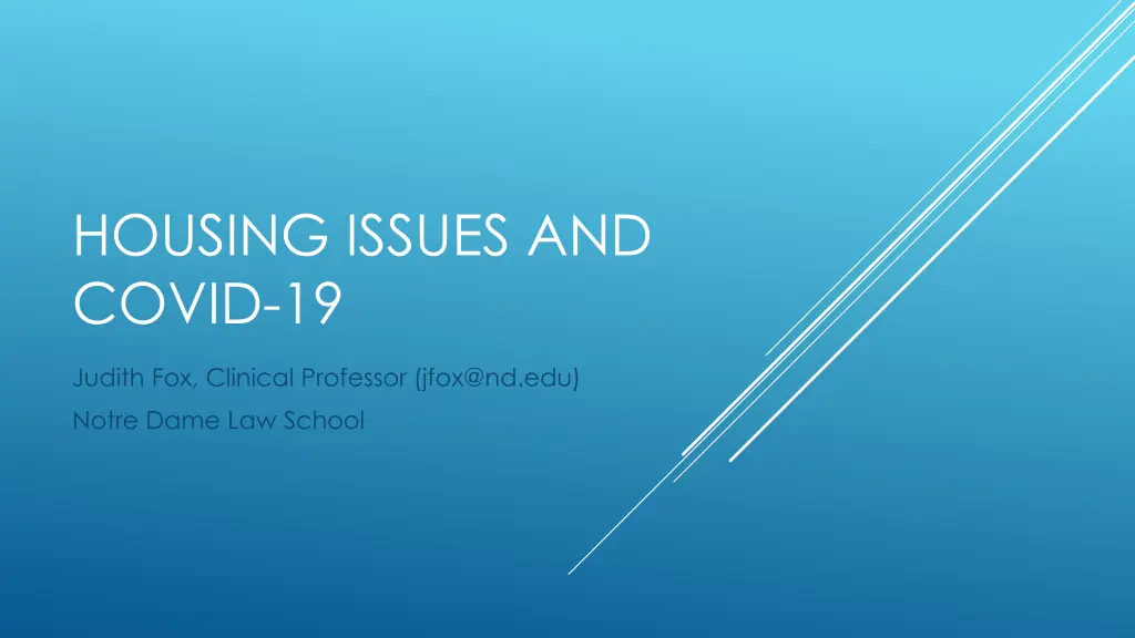 housing issues and covid 19