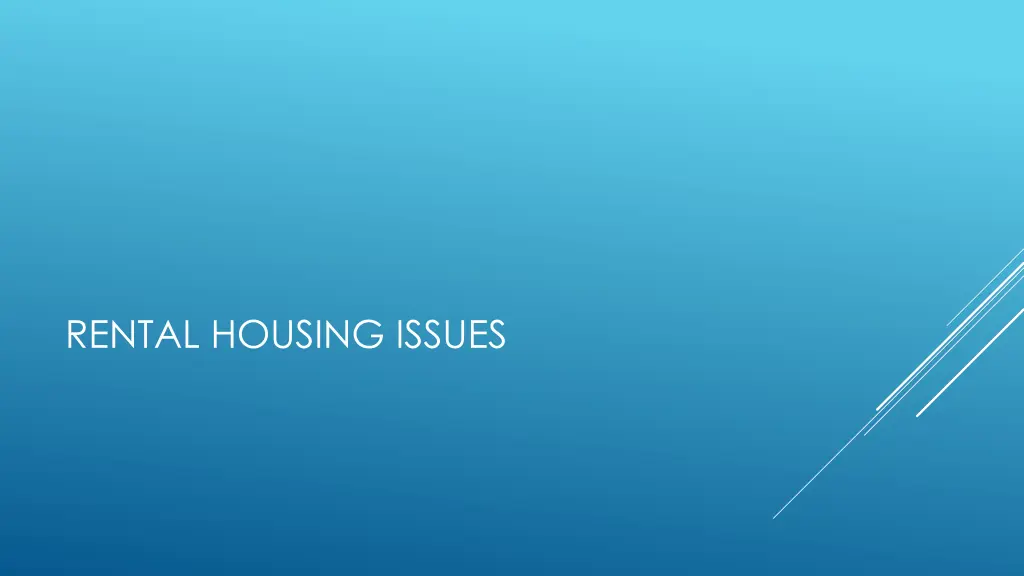 rental housing issues