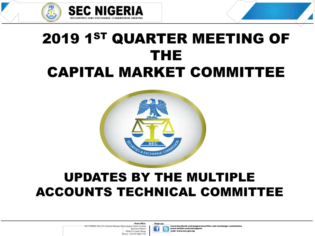 2019 1 st quarter meeting of the capital market