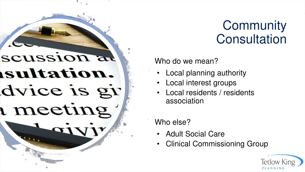 community consultation