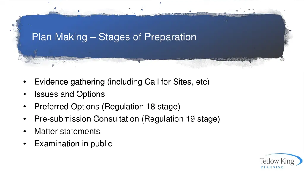 plan making stages of preparation