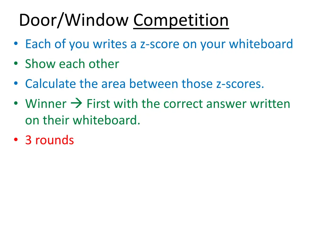 door window competition each of you writes