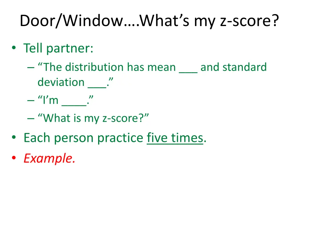 door window what s my z score