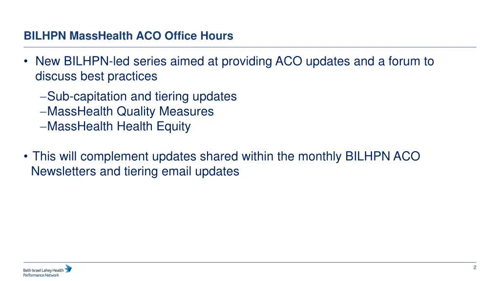 bilhpn masshealth aco office hours