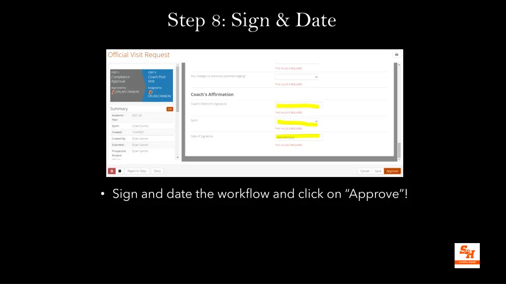 step 8 sign date