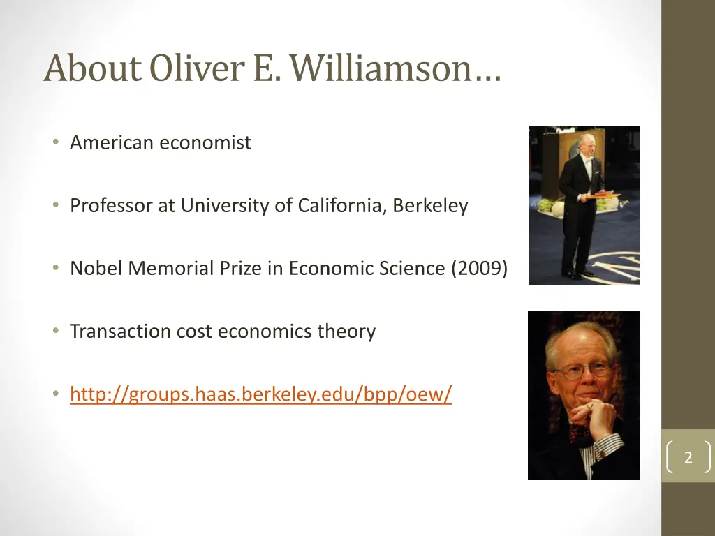 about oliver e williamson