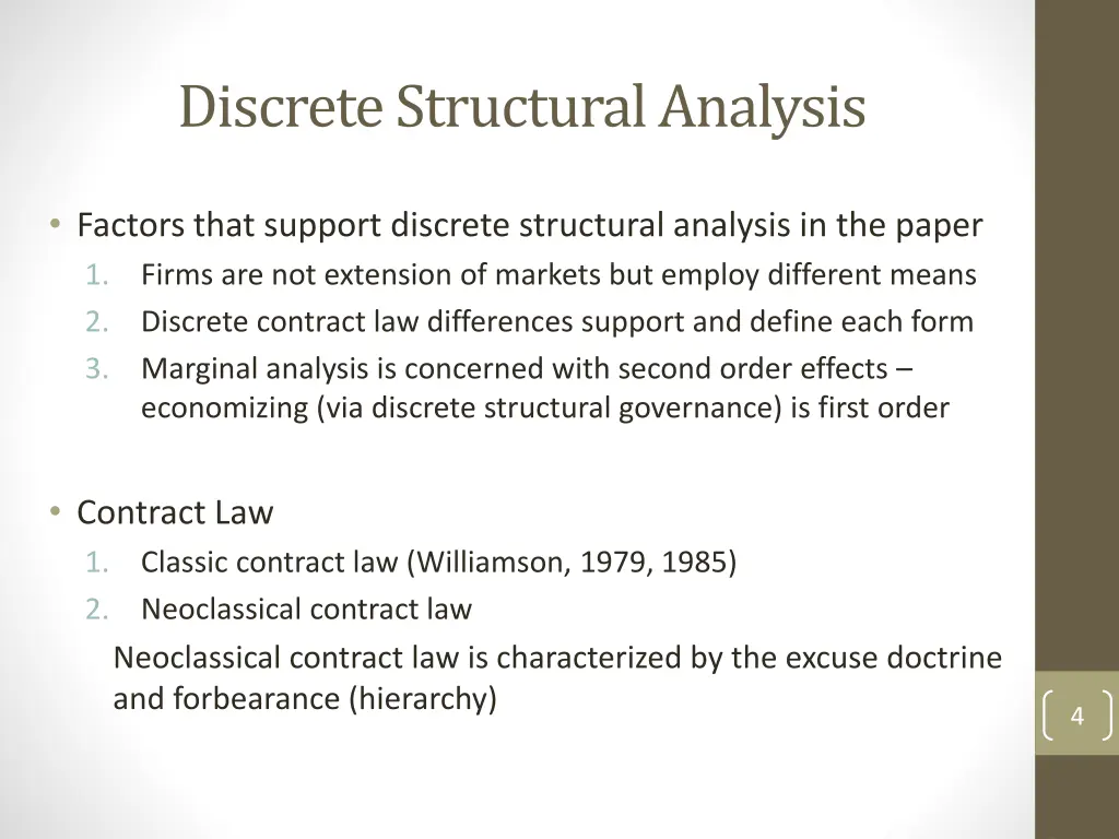 discrete structural analysis