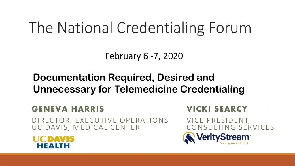 the national credentialing forum