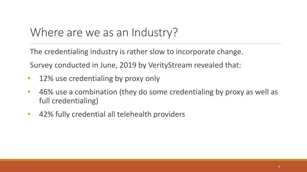 where are we as an industry