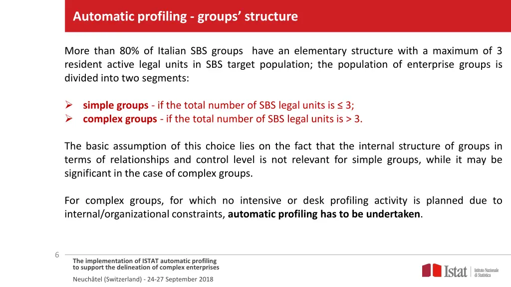 automatic profiling groups structure