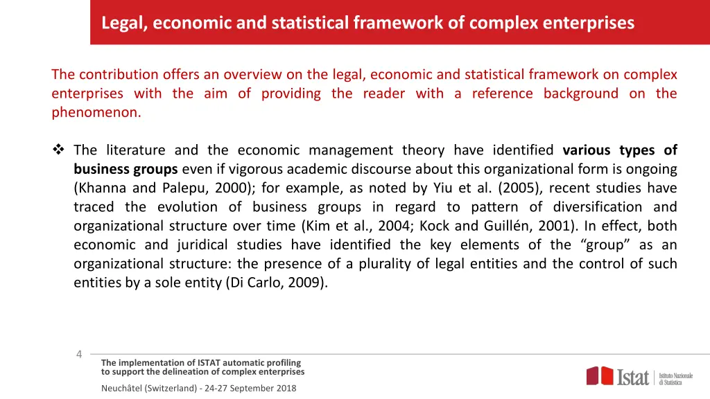legal economic and statistical framework