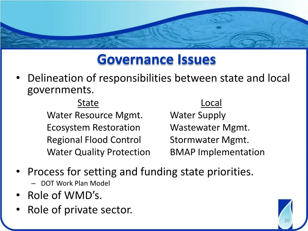 governance issues