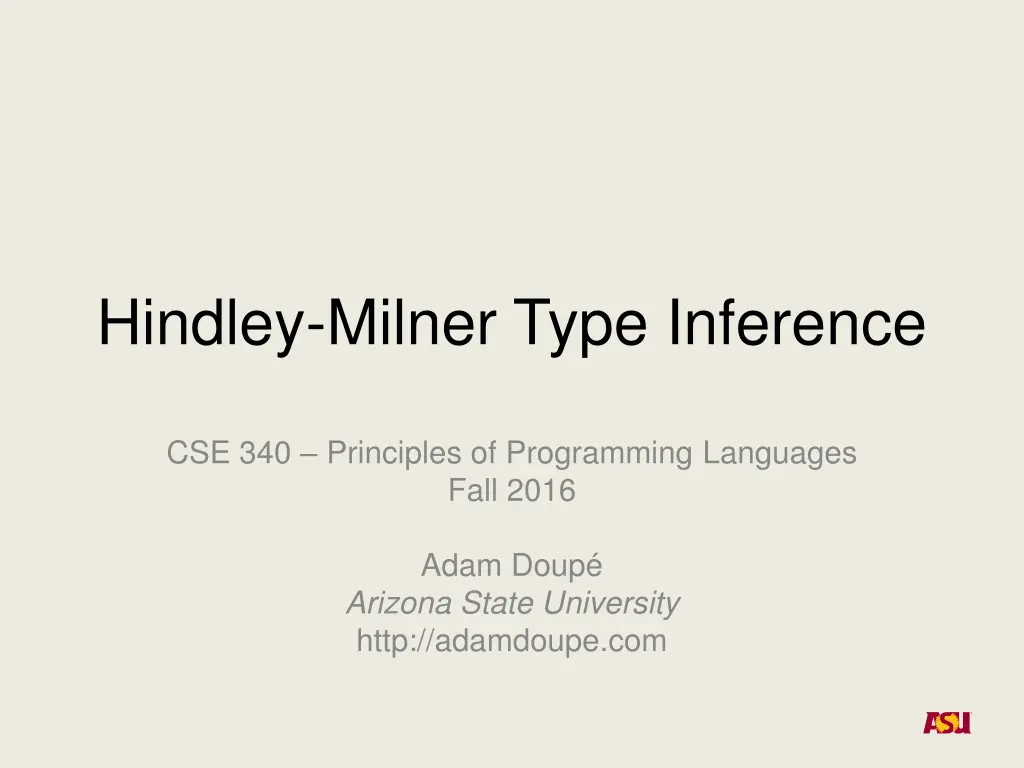 hindley milner type inference