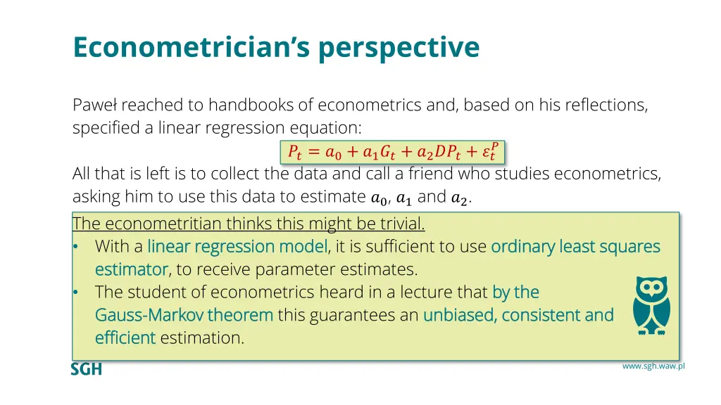 econometrician s perspective