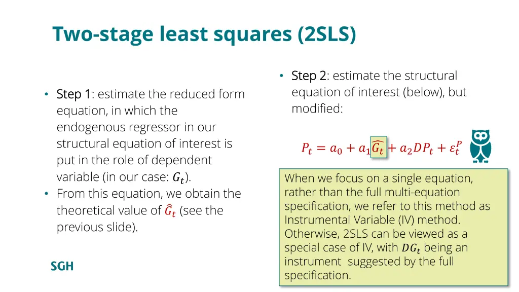 two stage least squares 2sls