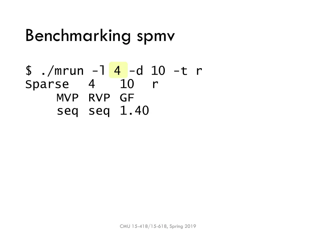 benchmarking spmv 1