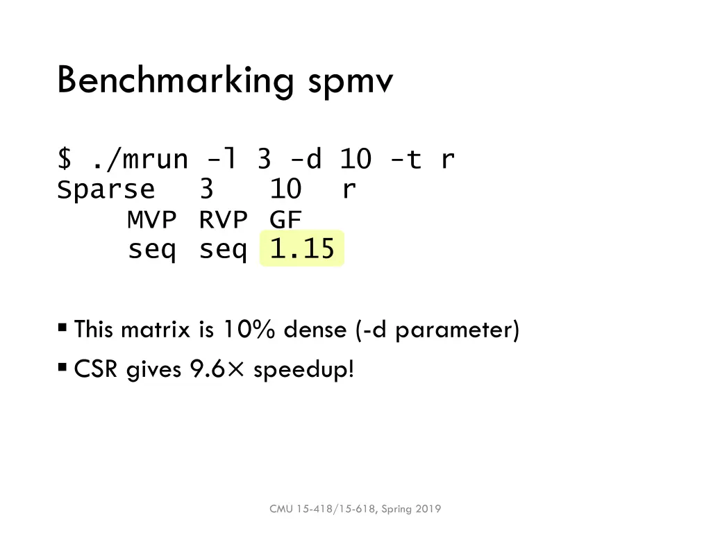 benchmarking spmv