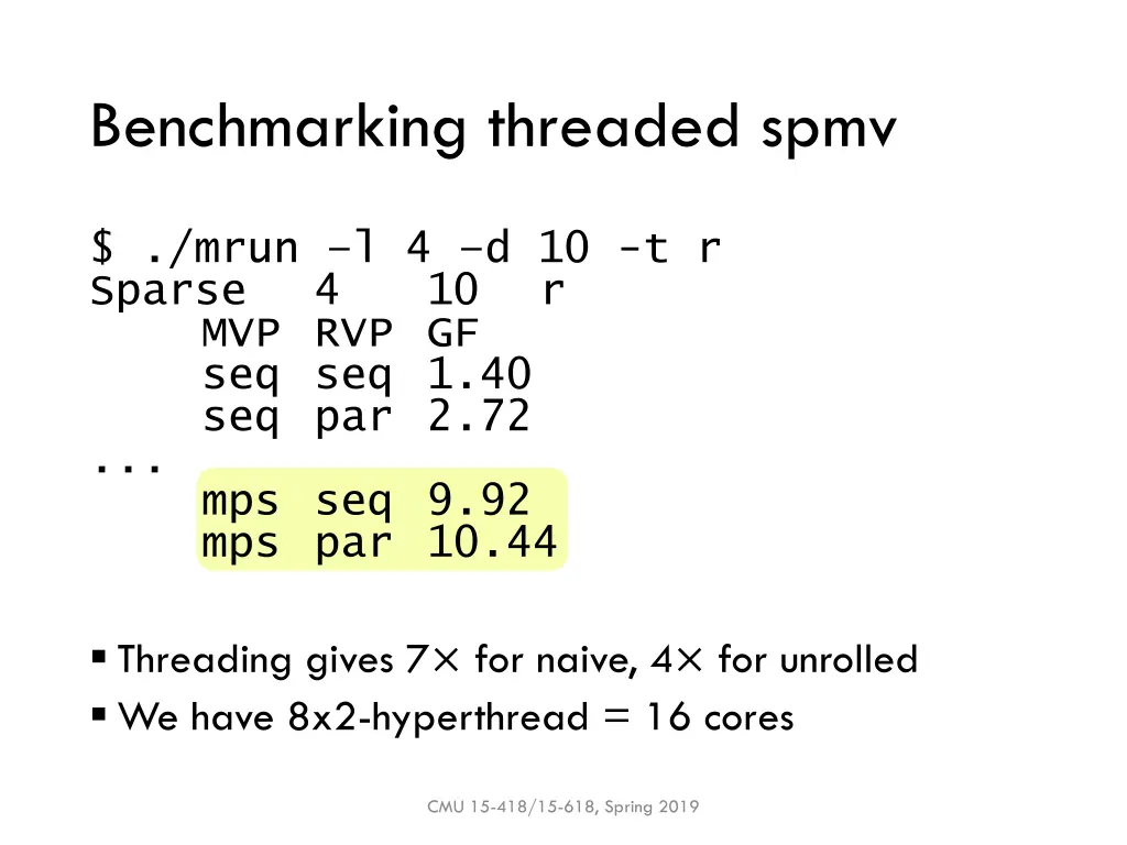 benchmarking threaded spmv
