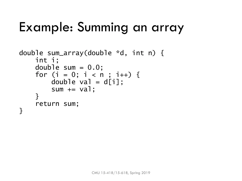 example summing an array