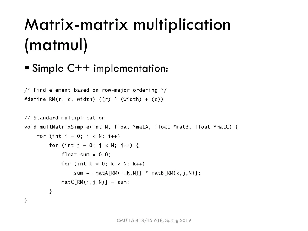 matrix matrix multiplication matmul