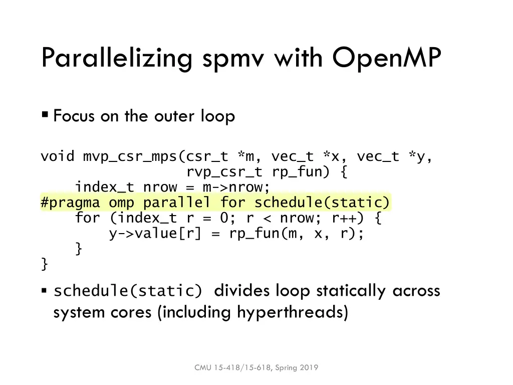 parallelizing spmv with openmp 1