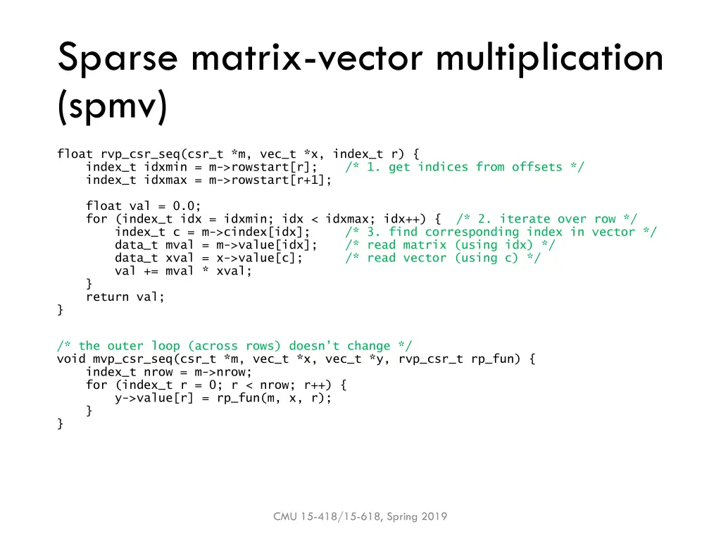 sparse matrix vector multiplication spmv