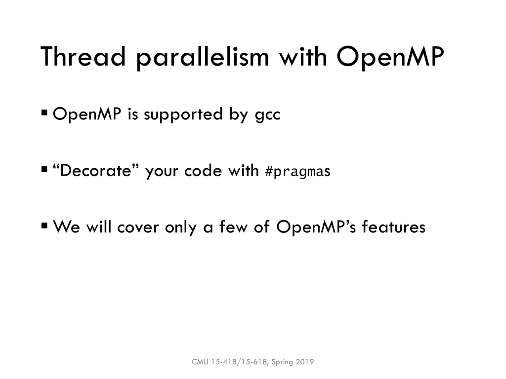 thread parallelism with openmp