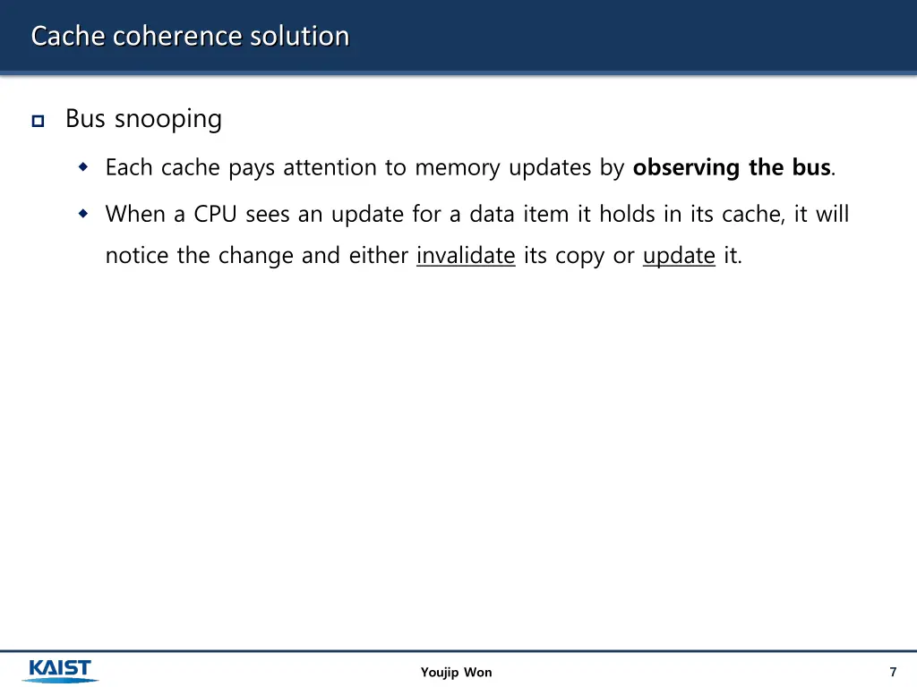 cache coherence solution