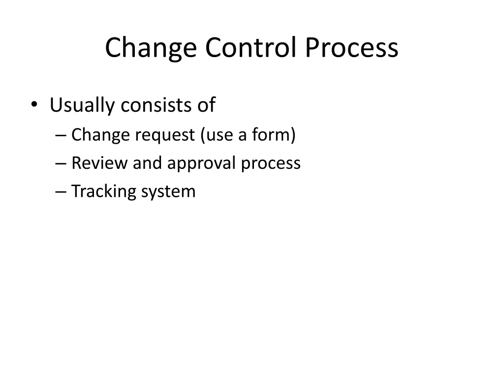 change control process